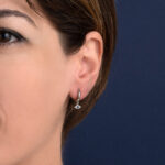 Eye Hoop Earrings with Zircon