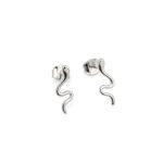 Tiny Snake Stud Earrings with Zircon