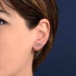 Tiny Snake Stud Earrings with Zircon