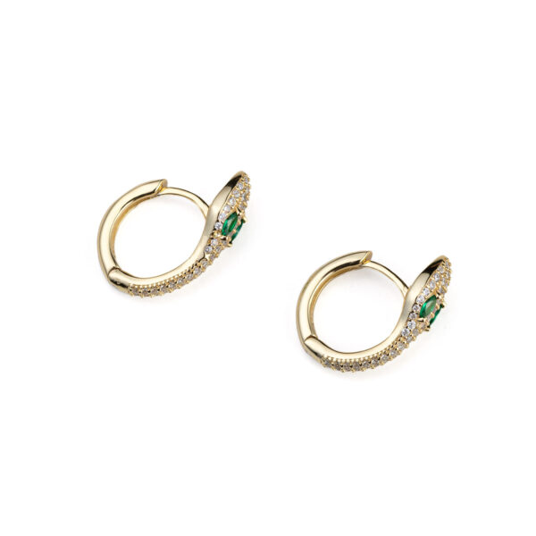 Sterling Silver Gold Plated Snake Hoop Earrings