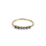 Sterling Silver and Gold Plated Eyes Ring
