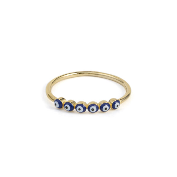 Sterling Silver and Gold Plated Eyes Ring