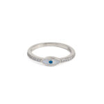 Tiny Eye Zirconia Ring - Sterling Silver