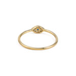 Tiny Eye Ring with Zircon - Sterling Silver and Gold Plated - Image 3