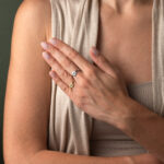 Δαχτυλίδι με Στρογγυλό Ματάκι και Ζιργκόν – Επιχρυσωμένο Ασήμι 925 - Image 2