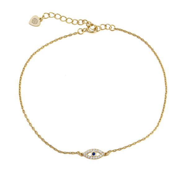 Evil Eye Anklet Bracelet with Zircon