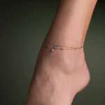 Evil Eye Charm Anklet Bracelet - Sterling Silver and Gold Plated - Image 2