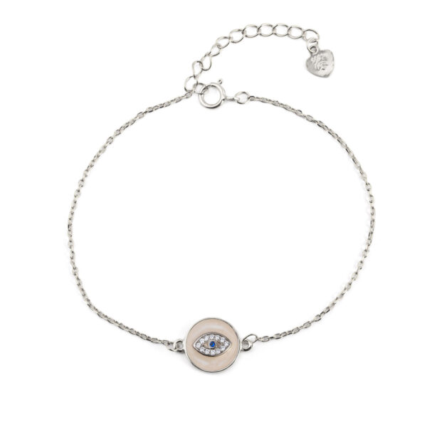 Round Pink Eye Chain Bracelet