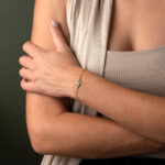 Open Turquoise Eye Chain Bracelet - Sterling Silver and Gold Plated - Image 2