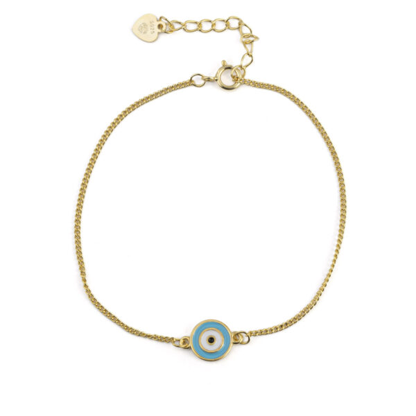 Turquoise Round Evil Eye Chain Bracelet