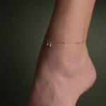 Love Heart Anklet Bracelet - Sterling Silver and Gold Plated - Image 2