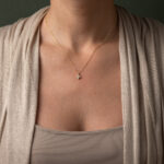 Faith Necklace with Zircon - Sterling Silver and Gold Plated - Image 2