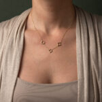 Three Clover Necklace - Sterling Silver and Gold Plated - Image 2
