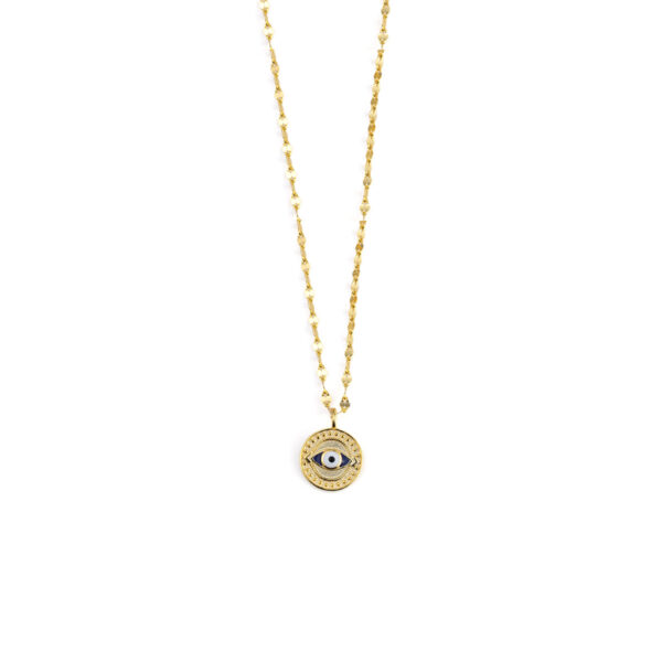 Round Blue Eye Necklace