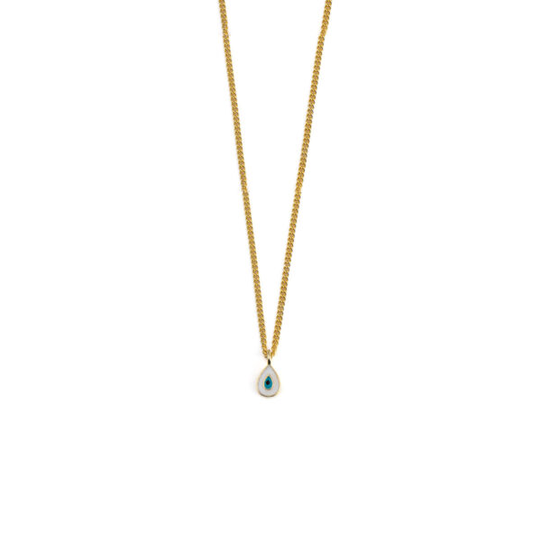 Tear Drop White Eye Necklace