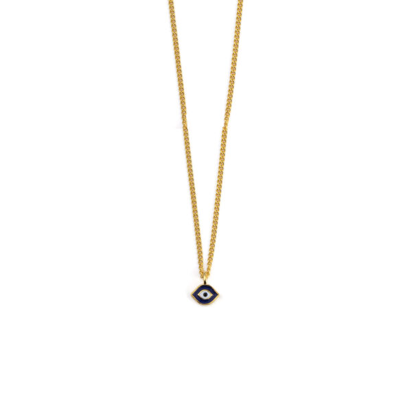Evil Eye Blue Enamel Necklace