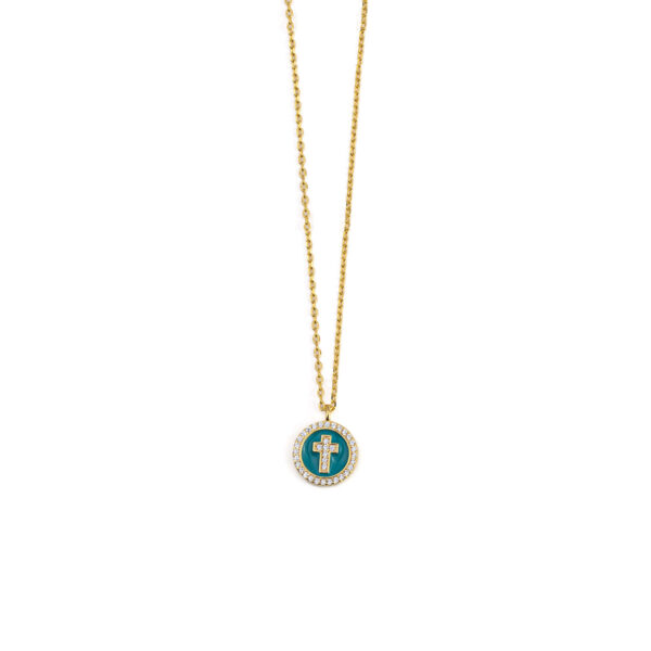 Cross Necklace with Zircon