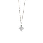 Green Eyed Snake Necklace with Zircon