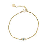 Tiny White Eye Chain Bracelet