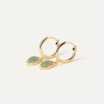PDPAOLA Green Aventurine Nomad Hoops Earrings - Image 3