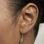 PDPAOLA Green Aventurine Nomad Hoops Earrings - Image 2