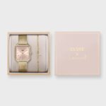 Cluse Léanemarts Giftbox La Tétragone Mesh Light Rose and Chain Bracelet Gold Colour