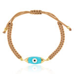 GREGIO Bracelet macrame silver 925 gold plated with enamel evil eye