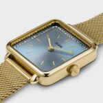 Cluse La Tétragone Watch Mesh stones Light Blue Gold Colour - Image 3