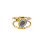Blue Topaz Circle Ring