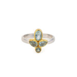 Blue Topaz Flower Ring