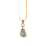 Blue topaz and Pearl Necklace