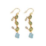 Peridot and Blue Topaz Dangle Earrings