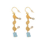 Peridot and Blue Topaz Dangle Earrings - 925 Sterling Silver and Gold Plated - Image 3