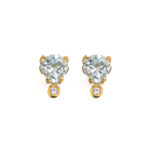 Blue Topaz Zircon Stud Earrings