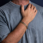 Ατσάλινο Βραχιόλι με Χρυσή Αλυσίδα - Image 2