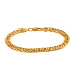 Stainless Steel Gold Curb Chain Bracelet
