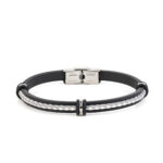 Stainless Steel White Grey caoutchouc Bracelet