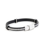 Stainless Steel White Grey caoutchouc Bracelet - Image 3