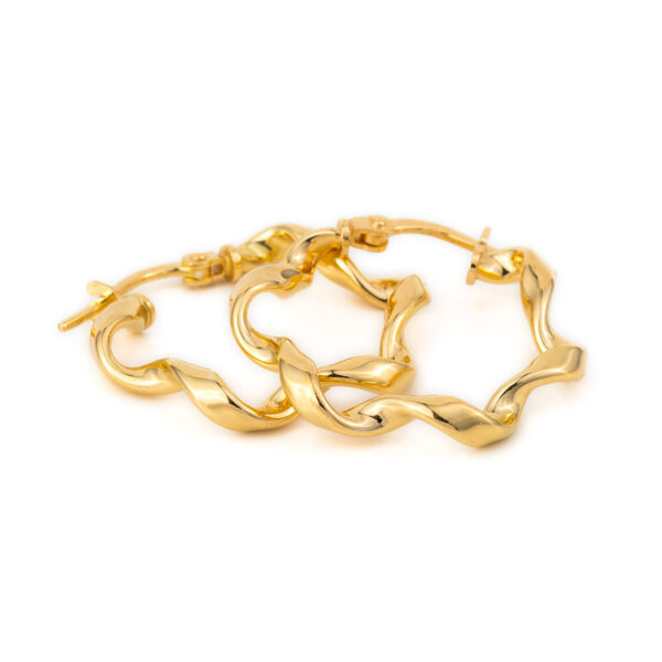 Sterling Silver Gold Plated Twisted Earrings