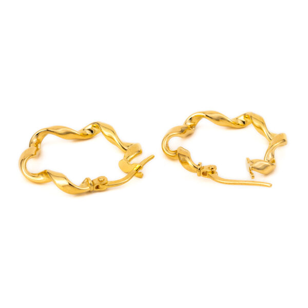 Sterling Silver Gold Plated Twisted Earrings