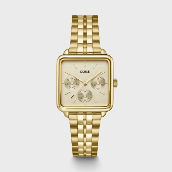 Cluse La Tétragone Multifunction Watch Steel Full Gold Colour