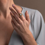 Δαχτυλίδι Κυκλικό με London Blue Topaz - Επιχρυσωμένο Ασήμι 925 - Image 2