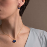 Lapis heart Necklace - 925 Sterling Silver and Gold Plated - Image 2
