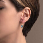 Blue Topaz Earrings - 925 Sterling Silver and Gold Plated - Image 2