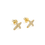 Cross Stud Zircon Earrings