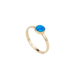 Blue Opal Round Ring – 14K Gold - Image 4