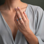 Blue Opal Oval Ring – 14K Gold - Image 2