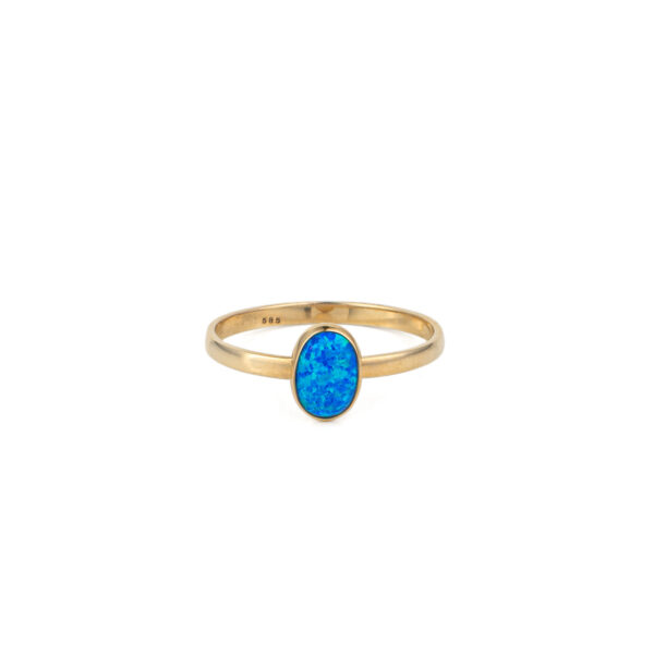 Blue Opal Oval Ring