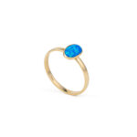 Blue Opal Oval Ring – 14K Gold - Image 3