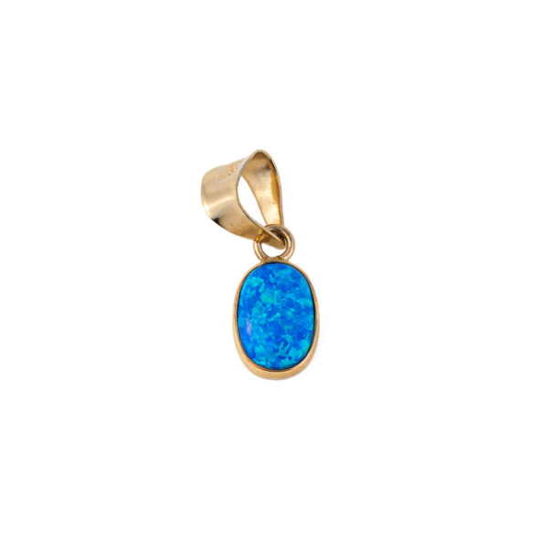 Blue Opal Oval Pendant
